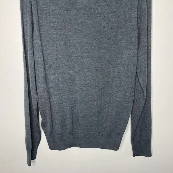 J.CREW Sweater Mens M Gray Machine-Washable Merino Wool Blend Pullover NEW AP638